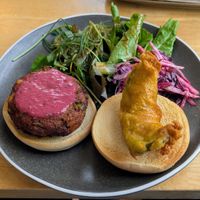 Aloo gobi burger   at River Green Restaurant in Norwich