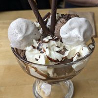 Chocolate sundae at River Green Restaurant in Norwich