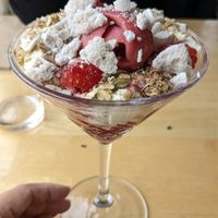 Raspberry dessert at River Green Restaurant in Norwich