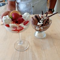 Desserts - Eton Mess and Chocolate Sundae at River Green Restaurant in Norwich