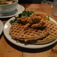 Unchicken and Waffles. SO GOOD! at The Hogtown Vegan in Toronto