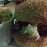 unchicken burger! at The Hogtown Vegan in Toronto