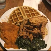 Unchicken & waffles! at The Hogtown Vegan in Toronto