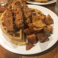 Chicken and waffles  at The Hogtown Vegan in Toronto