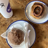 Cinnamon roll and banana apple muffin  at Beg Bakery in Scottsdale