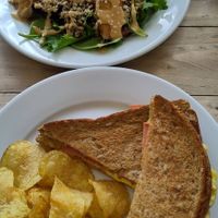 Cheese and Ham toastie (comes with ready salted crisps) at Vemillion in Basingstoke