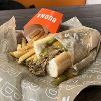 Vegan Italian beef with sweet peppers  at Buona in Mt Prospect