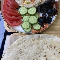 Vegan mutabal with lavash  at Future Diner in Yerevan