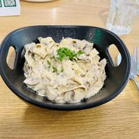 Creamy cashew mushroom pasta   at Future Diner in Yerevan