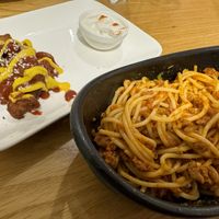 Vegan Pasta and BBQ Bites  at Future Diner in Yerevan
