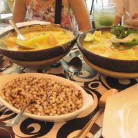 Bobó and Moqueca, both vegan. at Bar Zulu in Salvador