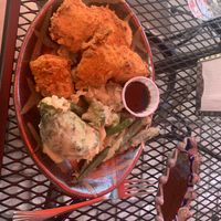 Fried chicken comfort plate  at Black Barn Veganry in Yellow Springs