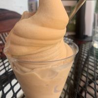Soft serve cinnamon and butterscotch twist  at Black Barn Veganry in Yellow Springs