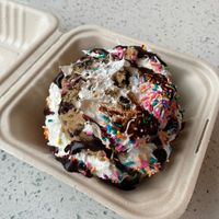 The Cinnastack (whipped cream and cookie dough)  at Cinnaholic in Calgary