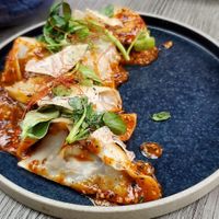 Gyoza .... The sauce was nice, but you can get similar quality gyoza frozen from T&T at Nightshade in Vancouver