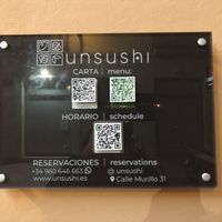 Carte vegana (la verde) at Unsushi in Valencia