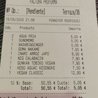 El bocado sale carísimo (raciones minúsculas, en las fotos parecen más grandes) at Unsushi in Valencia