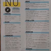 Menu at Gratitude in 