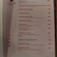 Menu at Gratitude in 