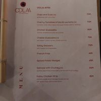 Menu at Gratitude in 