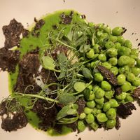 Peas & egg  at Green Spot Diagonal in Barcelona