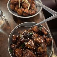 Sesame veg and tamarind potatoes  at Fatt Pundit - Covent Garden in London