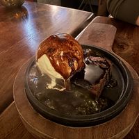Sizzling vegan brownie to share   at Fatt Pundit - Covent Garden in London