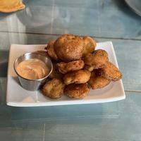 Fried Pickles  at Staff Of Life Cafe & Bread And Breakfast in Cherokee