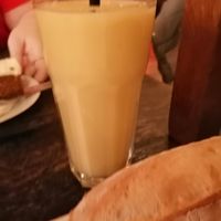 Mango, passion fruit and pinnaple smoothie at 200 Degrees Coffee in Birmingham