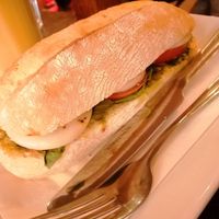 Vegan mozerella and pesto panni at 200 Degrees Coffee in Birmingham