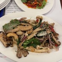 Grilled mushroom salad. Ask for it to be veganized  at Yum Saap in Utrecht