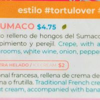 Menu 11 of 15, March 2023 at Tortuga in Tena