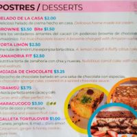 Menu 12 of 15, March 2023 at Tortuga in Tena