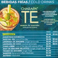 Menu 13 of 15, March 2023 at Tortuga in Tena