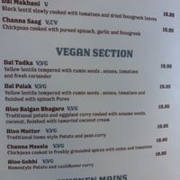 Menu  at Bombay to Byron in Byron Bay