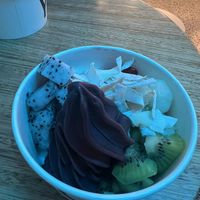 Acai with dragon fruit, kiwi, coconut flakes and strawberry   at Yo-Chi in Surry Hills