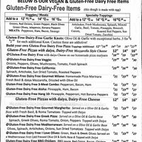 Menu at Ozona Pizza in Palm Harbor