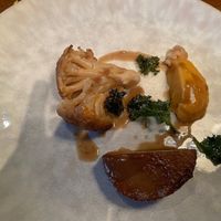 Roast cauliflower, marmite potato fondant and swede purée at White Rabbit in Todmorden