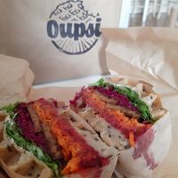 How amazing ! Oupsi is really to try at least once in your life 😍 the "gaufwich", a sandwich made of waffles,  so good !! at Oupsi  in Lyon