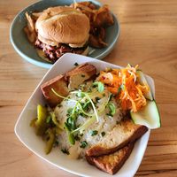 Bahn Mi Bowl and jackfruit BBQ sandwich at Fellow Traveler in Englewood
