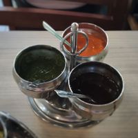 Seasoning trio at Curry's Culinária Indiana in Sao Paulo