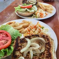 burgers at The Shak - Beach Cafe in Placencia