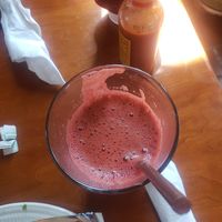 abc juice: apple, beet, carrot at Bedräk Cafe in Bloomington
