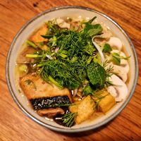 Dill Fish Noodle Soup $15 - a solid 100 out of 10! at Easy Vegan in Richmond