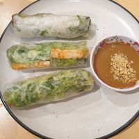 prawn+pork rice paper rolls: delish $10.00 at Easy Vegan in Richmond
