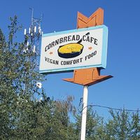 Cool sign at Cornbread Cafe in Eugene