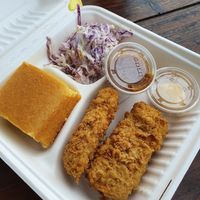 Fried chickn cornbread n slaw  at Cornbread Cafe in Eugene
