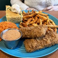 Southern fried tofu   at Cornbread Cafe in Eugene