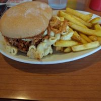 shredded seitan barbecue sandwich at Cornbread Cafe in Eugene
