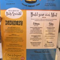 Half of the menu  at Cornbread Cafe in Eugene